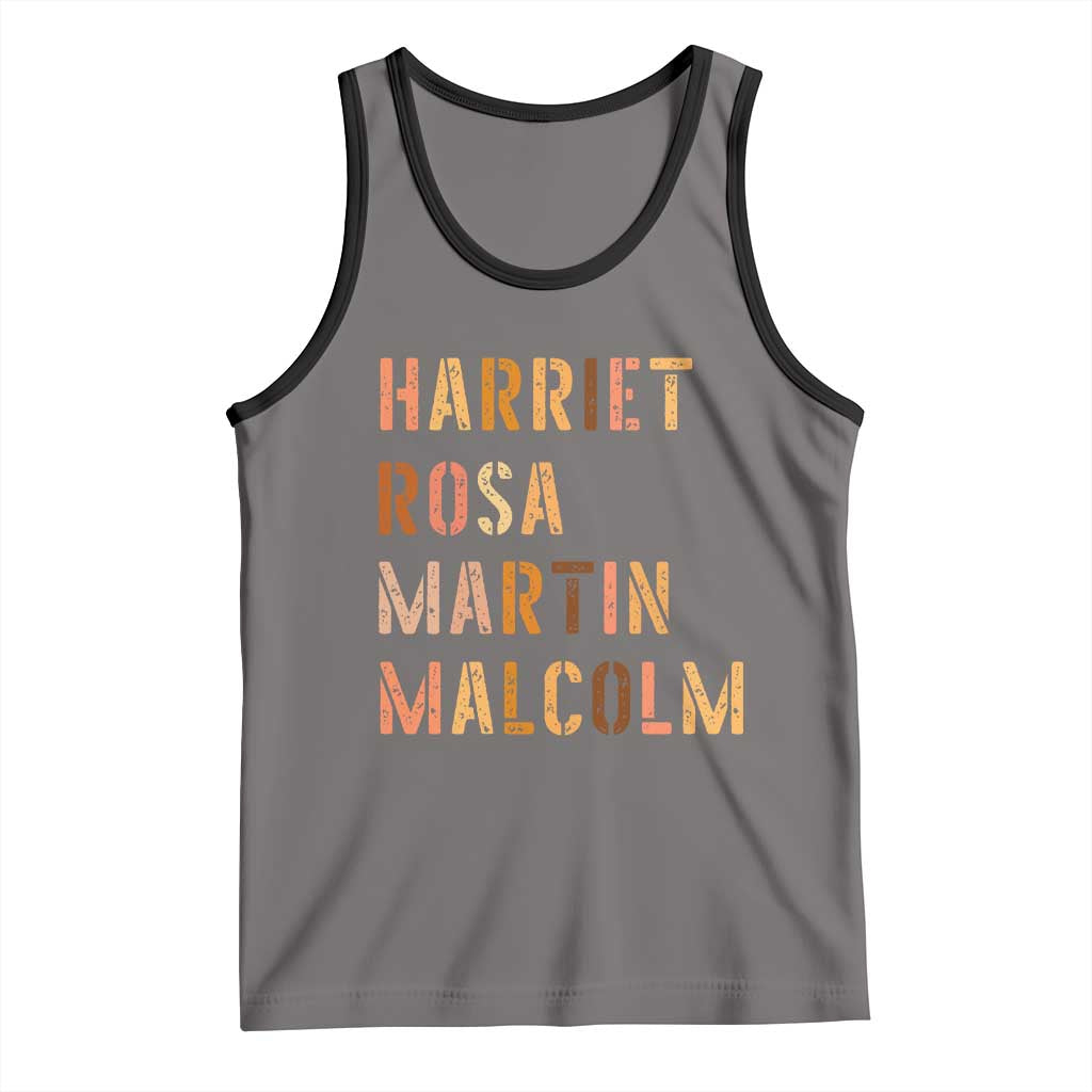 Black History Leaders Tank Top Harriet Rosa Martin Malcolm TS14 Deep Heather Black Print Your Wear