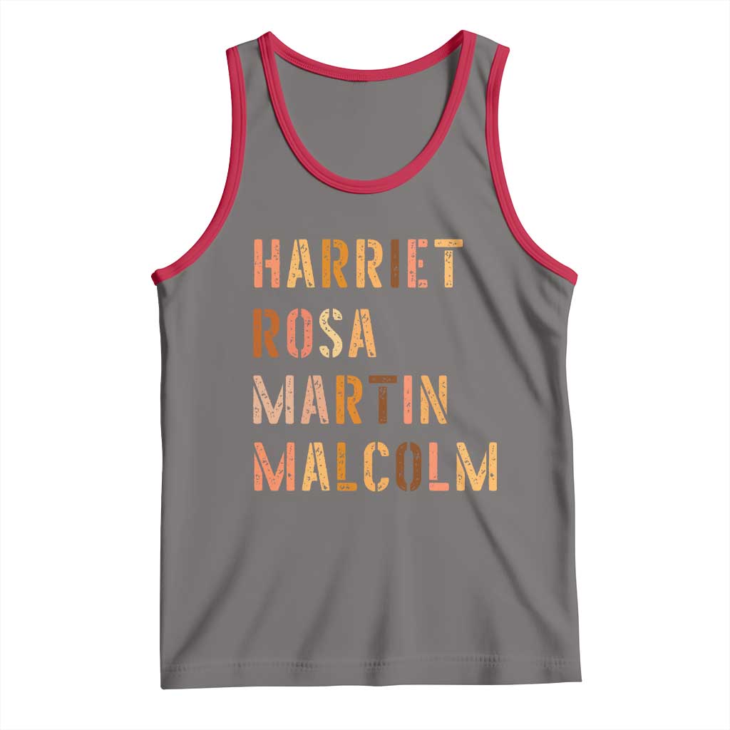 Black History Leaders Tank Top Harriet Rosa Martin Malcolm TS14 Deep Heather Red Print Your Wear