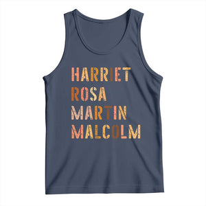 Black History Leaders Tank Top Harriet Rosa Martin Malcolm TS14 Navy Print Your Wear