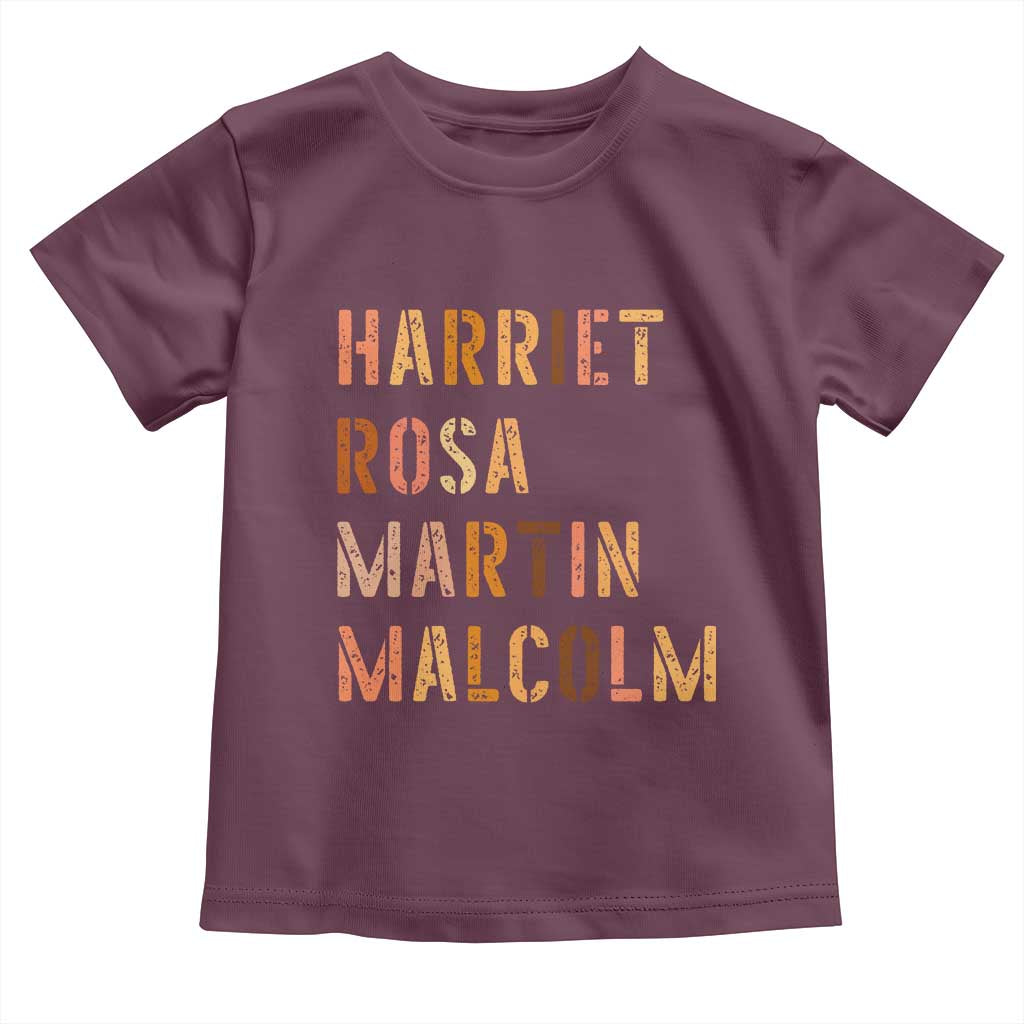 Black History Leaders Toddler T Shirt Harriet Rosa Martin Malcolm TS14 Maroon Print Your Wear