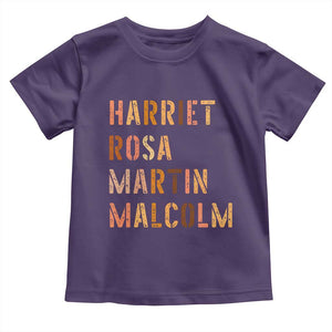 Black History Leaders Toddler T Shirt Harriet Rosa Martin Malcolm TS14 Purple Print Your Wear