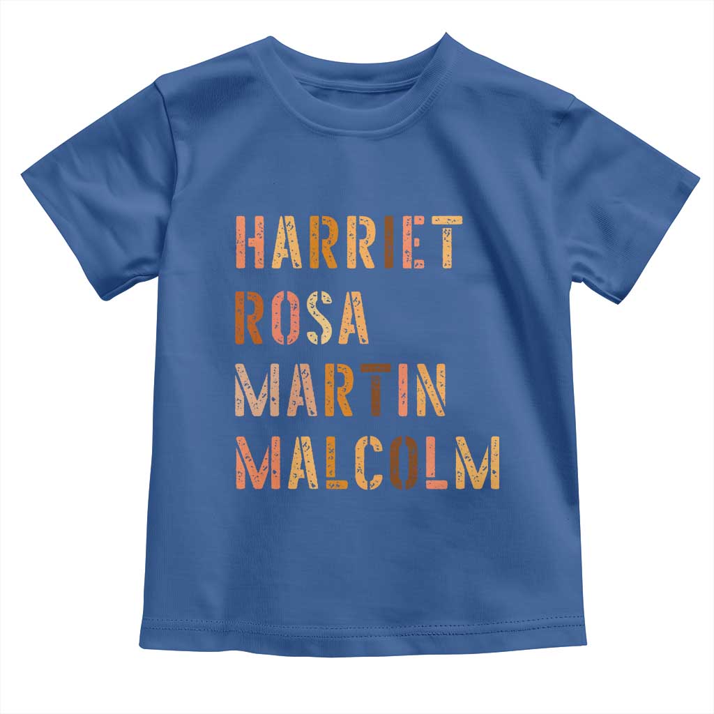 Black History Leaders Toddler T Shirt Harriet Rosa Martin Malcolm TS14 Royal Blue Print Your Wear