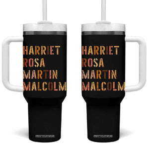 Black History Leaders Tumbler With Handle Harriet Rosa Martin Malcolm TS14 One Size: 40 oz Black Print Your Wear