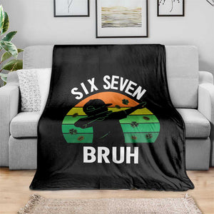 67 Bruh St Patricks Day Throw Blanket Funny Six Seven Boys Kids Dabbing Meme TS14 Print Your Wear