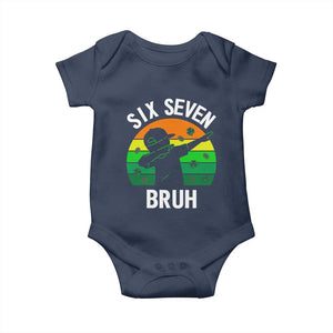 67 Bruh St Patricks Day Baby Onesie Funny Six Seven Boys Kids Dabbing Meme TS14 Navy Print Your Wear