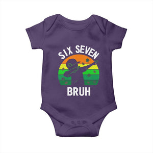 67 Bruh St Patricks Day Baby Onesie Funny Six Seven Boys Kids Dabbing Meme TS14 Purple Print Your Wear