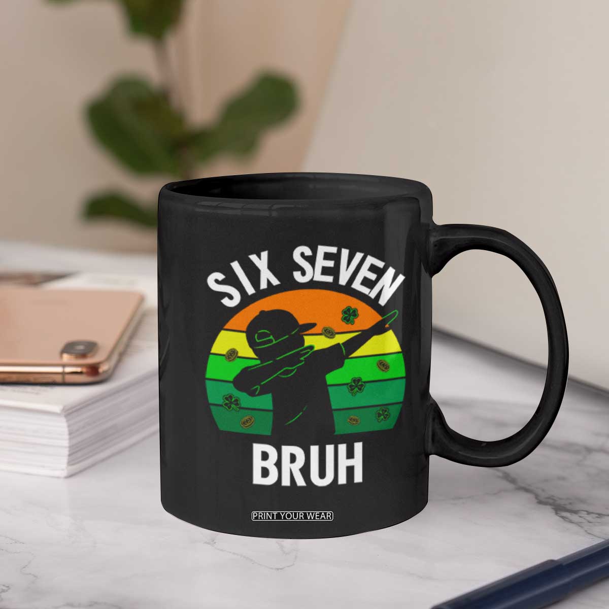 67 Bruh St Patricks Day Coffee Mug Funny Six Seven Boys Kids Dabbing Meme TS14 Print Your Wear
