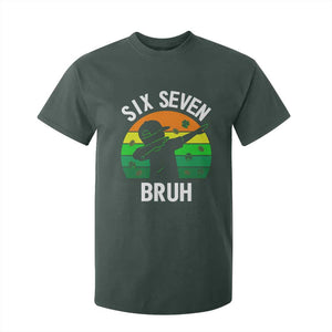 67 Bruh St Patricks Day T Shirt For Kid Funny Six Seven Boys Kids Dabbing Meme TS14 Dark Forest Green Print Your Wear