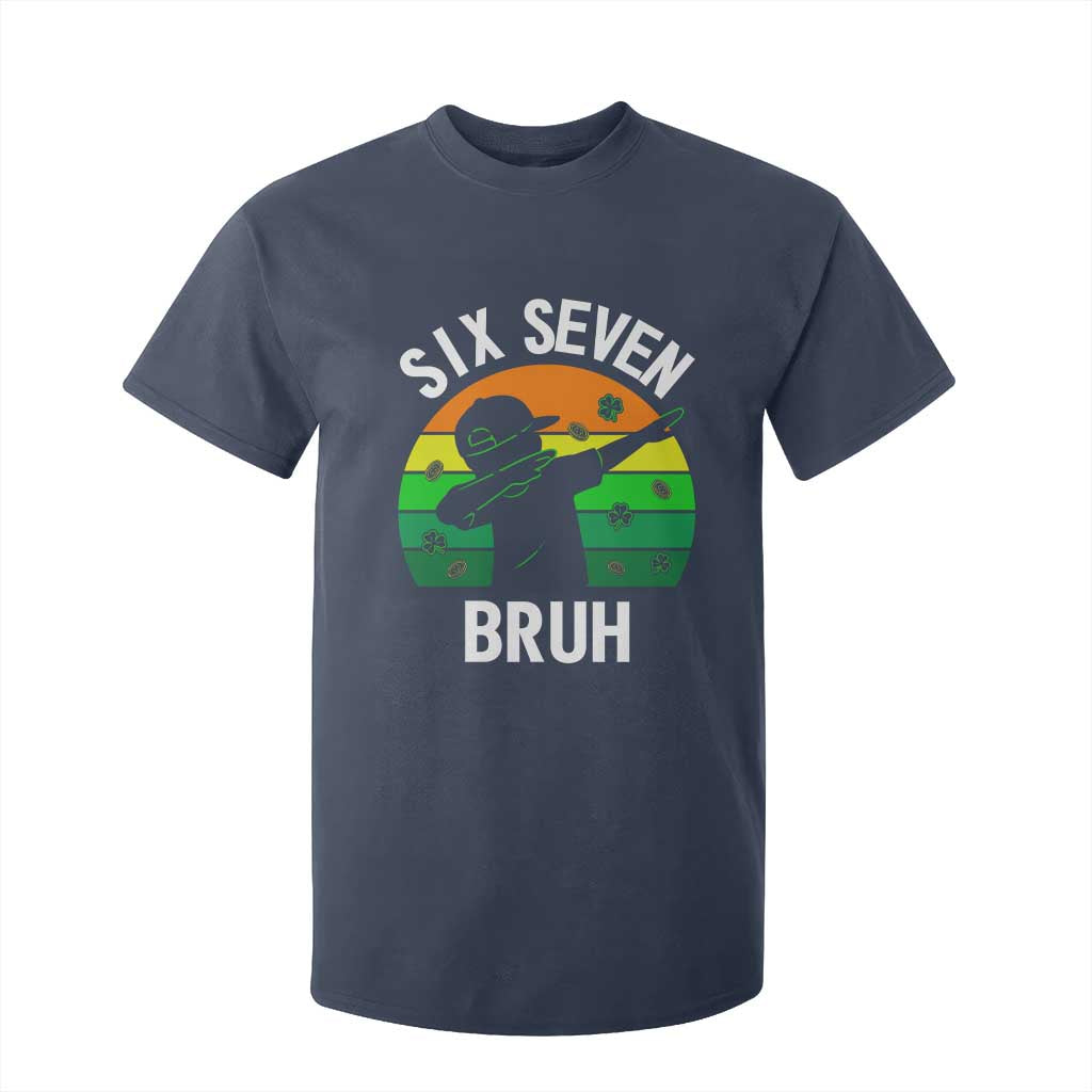 67 Bruh St Patricks Day T Shirt For Kid Funny Six Seven Boys Kids Dabbing Meme TS14 Navy Print Your Wear