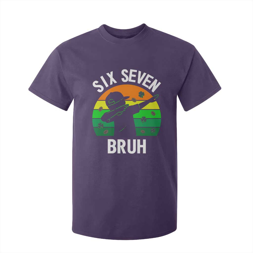67 Bruh St Patricks Day T Shirt For Kid Funny Six Seven Boys Kids Dabbing Meme TS14 Purple Print Your Wear