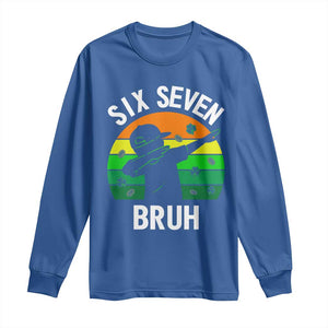 67 Bruh St Patricks Day Long Sleeve Shirt Funny Six Seven Boys Kids Dabbing Meme TS14 Royal Blue Print Your Wear