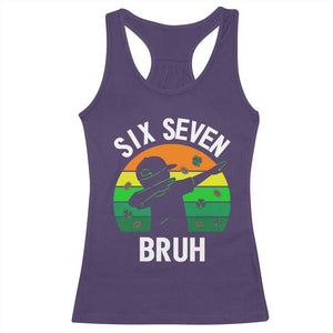 67 Bruh St Patricks Day Racerback Tank Top Funny Six Seven Boys Kids Dabbing Meme TS14 Purple Print Your Wear