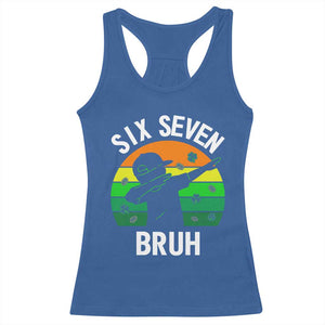 67 Bruh St Patricks Day Racerback Tank Top Funny Six Seven Boys Kids Dabbing Meme TS14 Royal Blue Print Your Wear