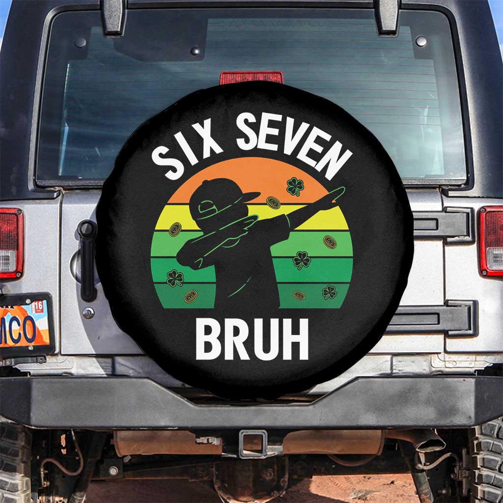 67 Bruh St Patricks Day Spare Tire Cover Funny Six Seven Boys Kids Dabbing Meme TS14 No hole Black Print Your Wear