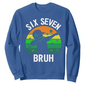 67 Bruh St Patricks Day Sweatshirt Funny Six Seven Boys Kids Dabbing Meme TS14 Royal Blue Print Your Wear