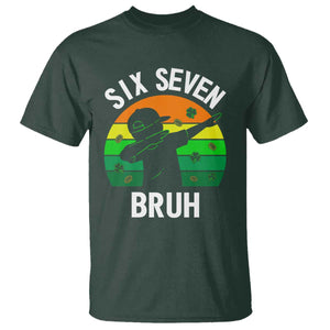 67 Bruh St Patricks Day T Shirt Funny Six Seven Boys Kids Dabbing Meme TS14 Dark Forest Green Print Your Wear