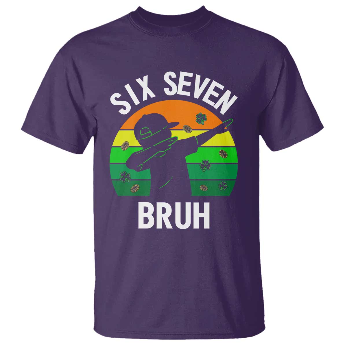 67 Bruh St Patricks Day T Shirt Funny Six Seven Boys Kids Dabbing Meme TS14 Purple Print Your Wear