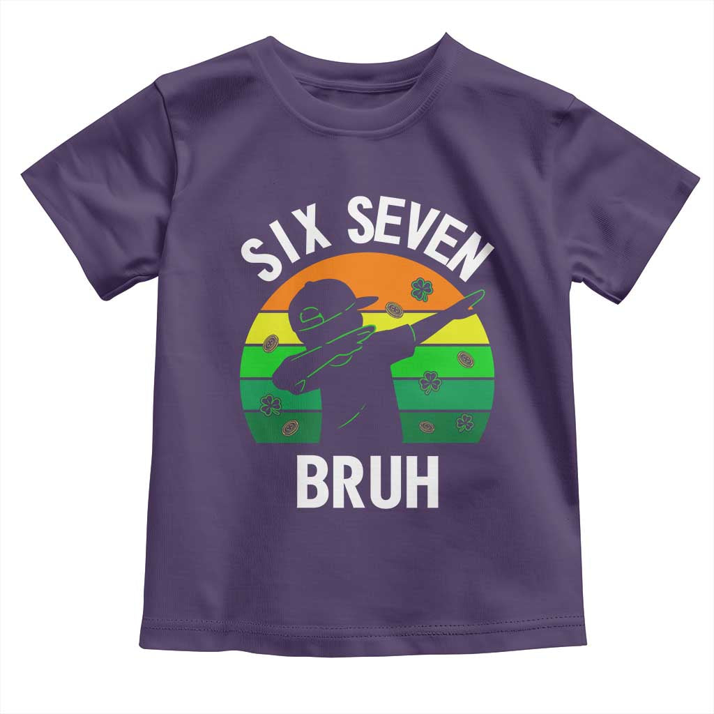 67 Bruh St Patricks Day Toddler T Shirt Funny Six Seven Boys Kids Dabbing Meme TS14 Purple Print Your Wear