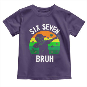 67 Bruh St Patricks Day Toddler T Shirt Funny Six Seven Boys Kids Dabbing Meme TS14 Purple Print Your Wear