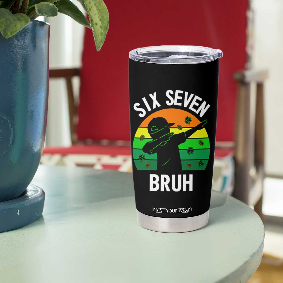 67 Bruh St Patricks Day Tumbler Cup Funny Six Seven Boys Kids Dabbing Meme TS14 Print Your Wear