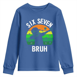 67 Bruh St Patricks Day Youth Sweatshirt Funny Six Seven Boys Kids Dabbing Meme TS14 Royal Blue Print Your Wear