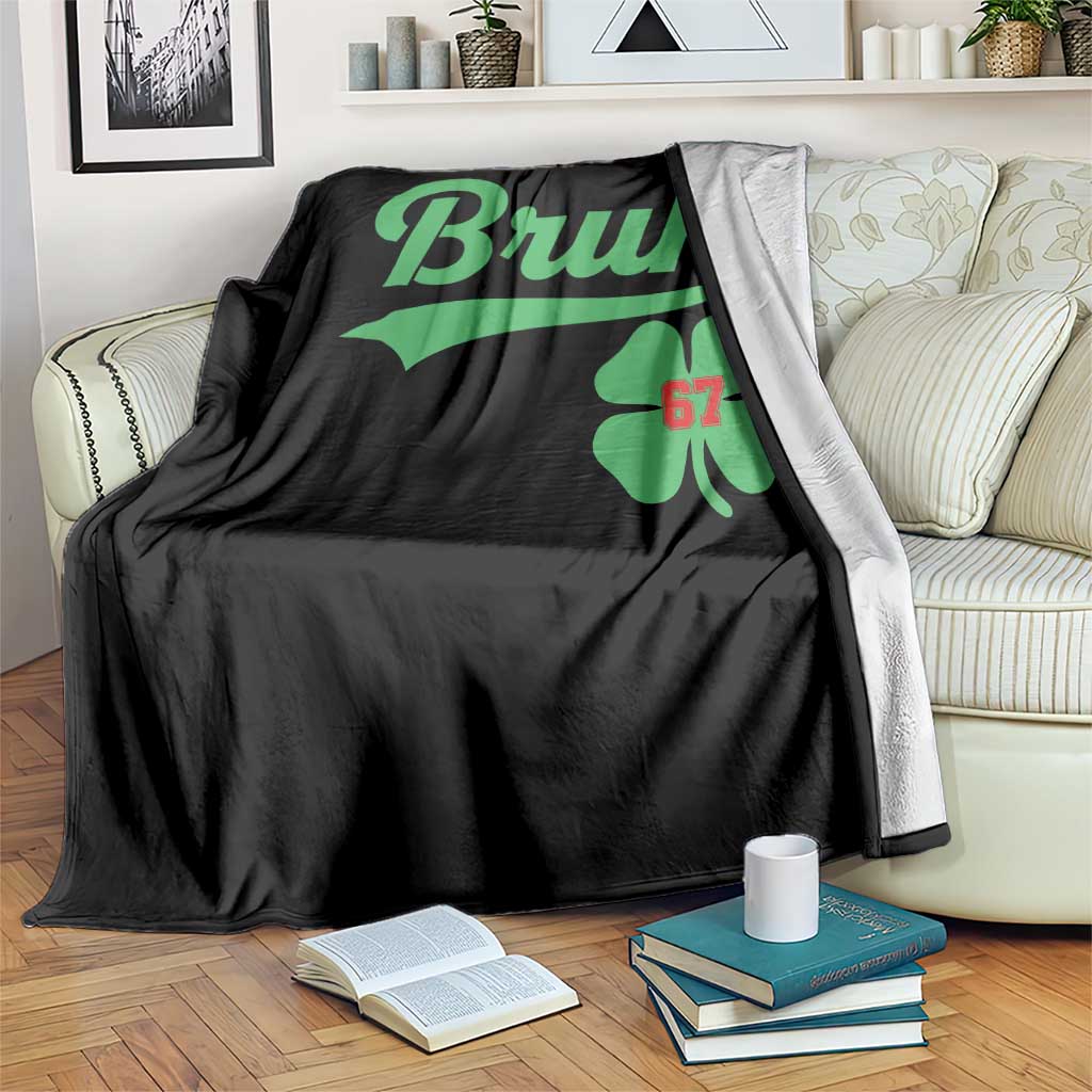 67 Bruh St Patricks Day Throw Blanket Funny Six Seven Shamrock Meme TS14 Print Your Wear