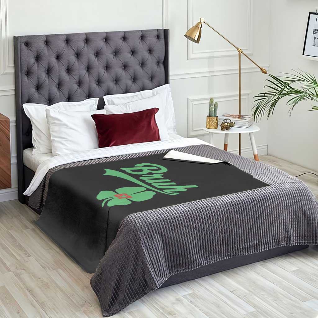 67 Bruh St Patricks Day Throw Blanket Funny Six Seven Shamrock Meme TS14 Print Your Wear