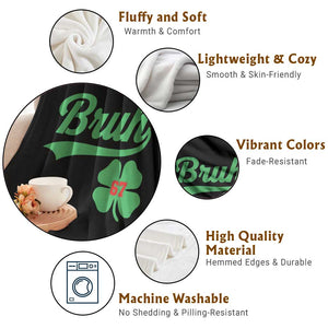 67 Bruh St Patricks Day Throw Blanket Funny Six Seven Shamrock Meme TS14 Print Your Wear