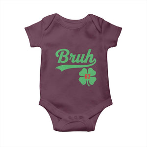 67 Bruh St Patricks Day Baby Onesie Funny Six Seven Shamrock Meme TS14 Maroon Print Your Wear