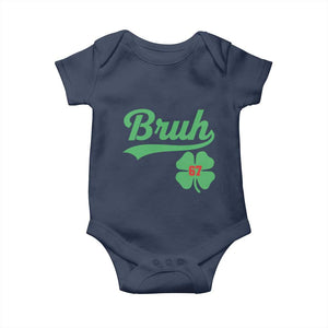 67 Bruh St Patricks Day Baby Onesie Funny Six Seven Shamrock Meme TS14 Navy Print Your Wear