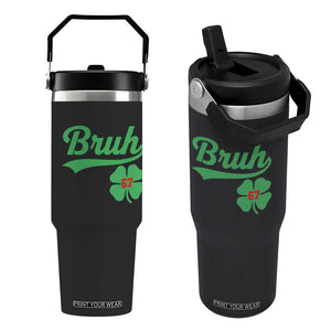 67 Bruh St Patricks Day Flip Straw Tumbler Funny Six Seven Shamrock Meme TS14 One Size: 30 oz Black Print Your Wear