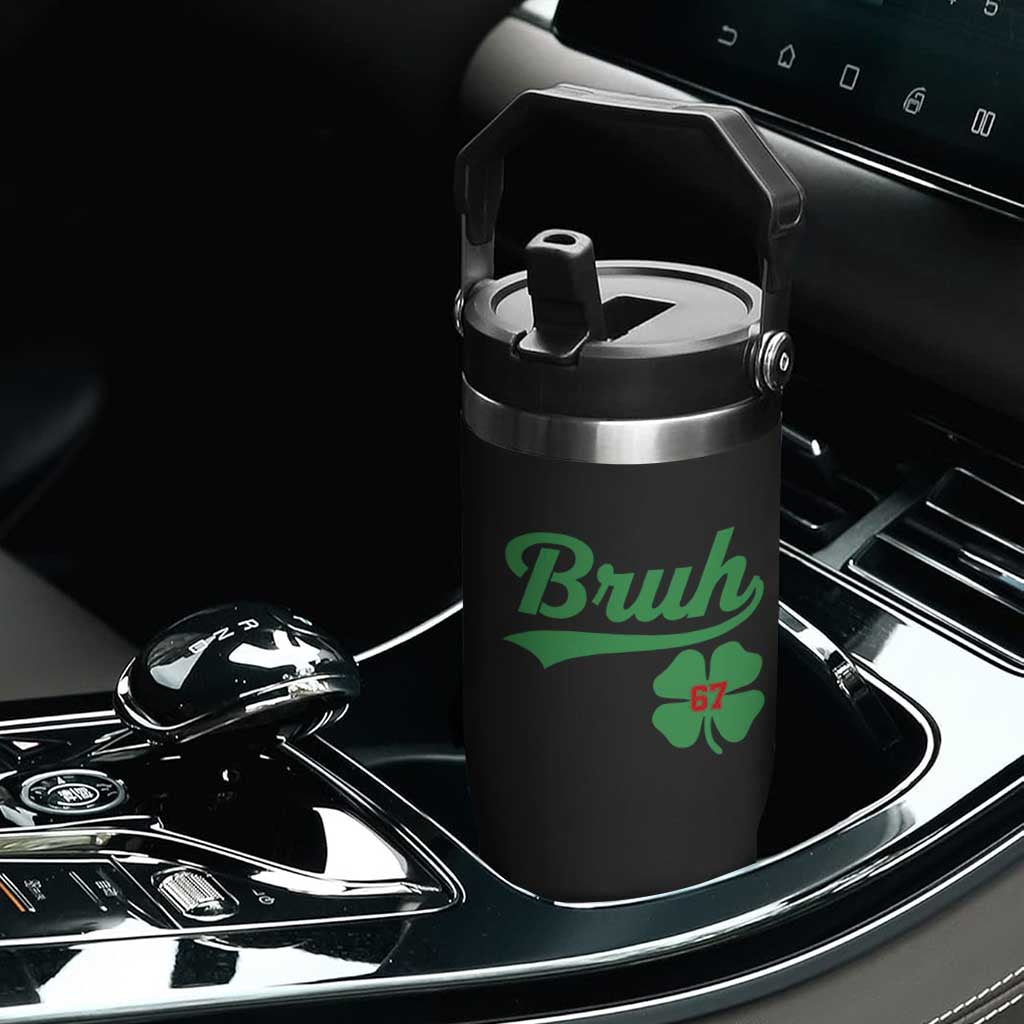 67 Bruh St Patricks Day Flip Straw Tumbler Funny Six Seven Shamrock Meme TS14 Print Your Wear