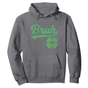 67 Bruh St Patricks Day Hoodie Funny Six Seven Shamrock Meme TS14 Charcoal Print Your Wear