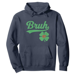 67 Bruh St Patricks Day Hoodie Funny Six Seven Shamrock Meme TS14 Navy Print Your Wear