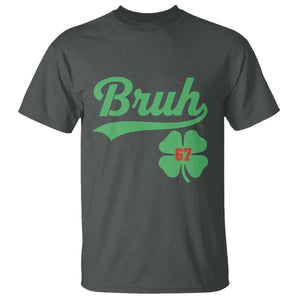 67 Bruh St Patricks Day T Shirt Funny Six Seven Shamrock Meme TS14 Dark Heather Print Your Wear