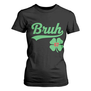 67 Bruh St Patricks Day T Shirt For Women Funny Six Seven Shamrock Meme TS14 Black Print Your Wear
