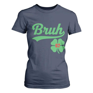 67 Bruh St Patricks Day T Shirt For Women Funny Six Seven Shamrock Meme TS14 Navy Print Your Wear