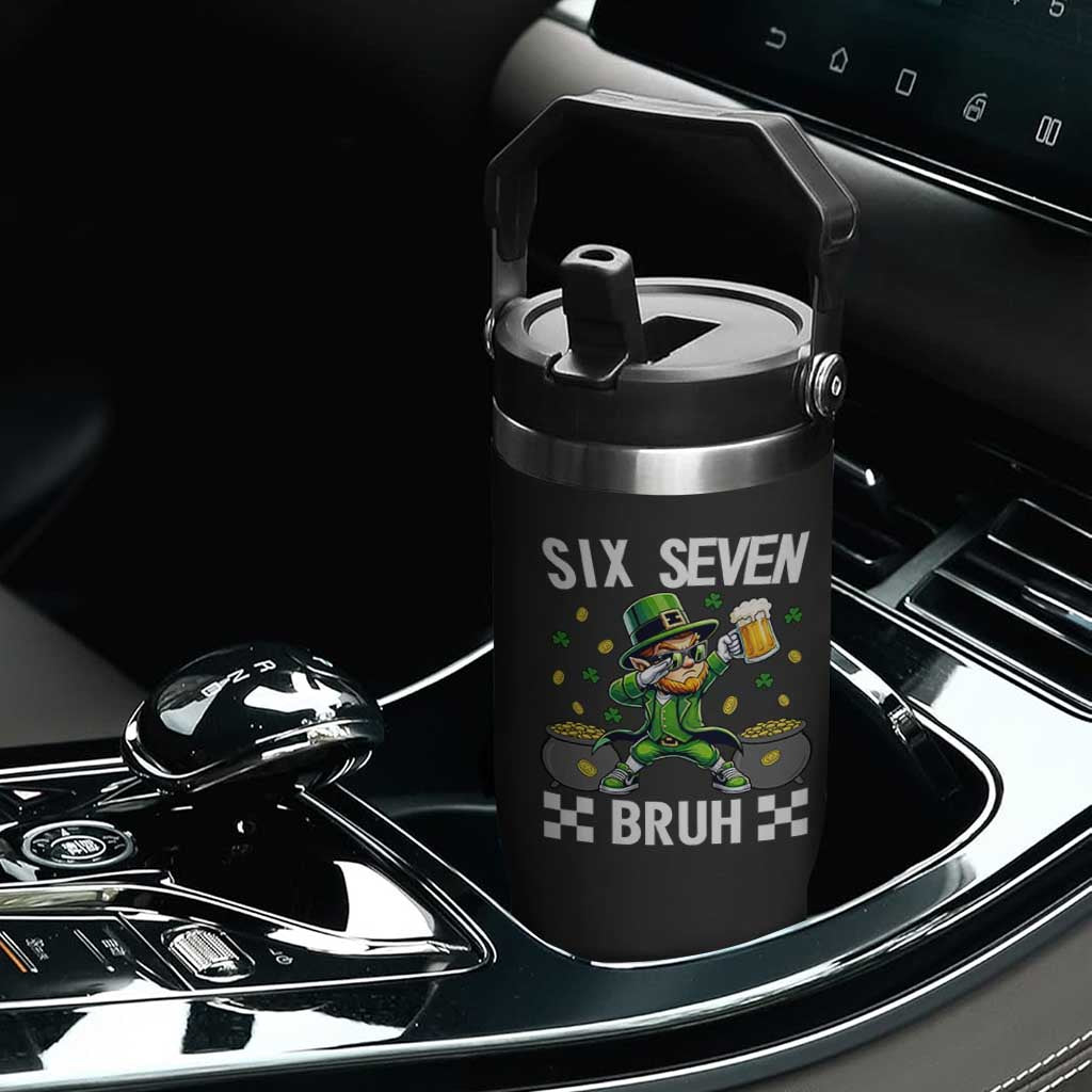 67 Bruh St Patricks Day Flip Straw Tumbler Funny Six Seven Leprechaun Bruh Meme TS14 Print Your Wear