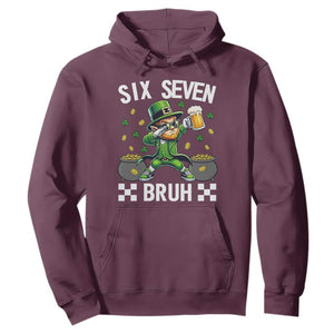 67 Bruh St Patricks Day Hoodie Funny Six Seven Leprechaun Bruh Meme TS14 Maroon Print Your Wear