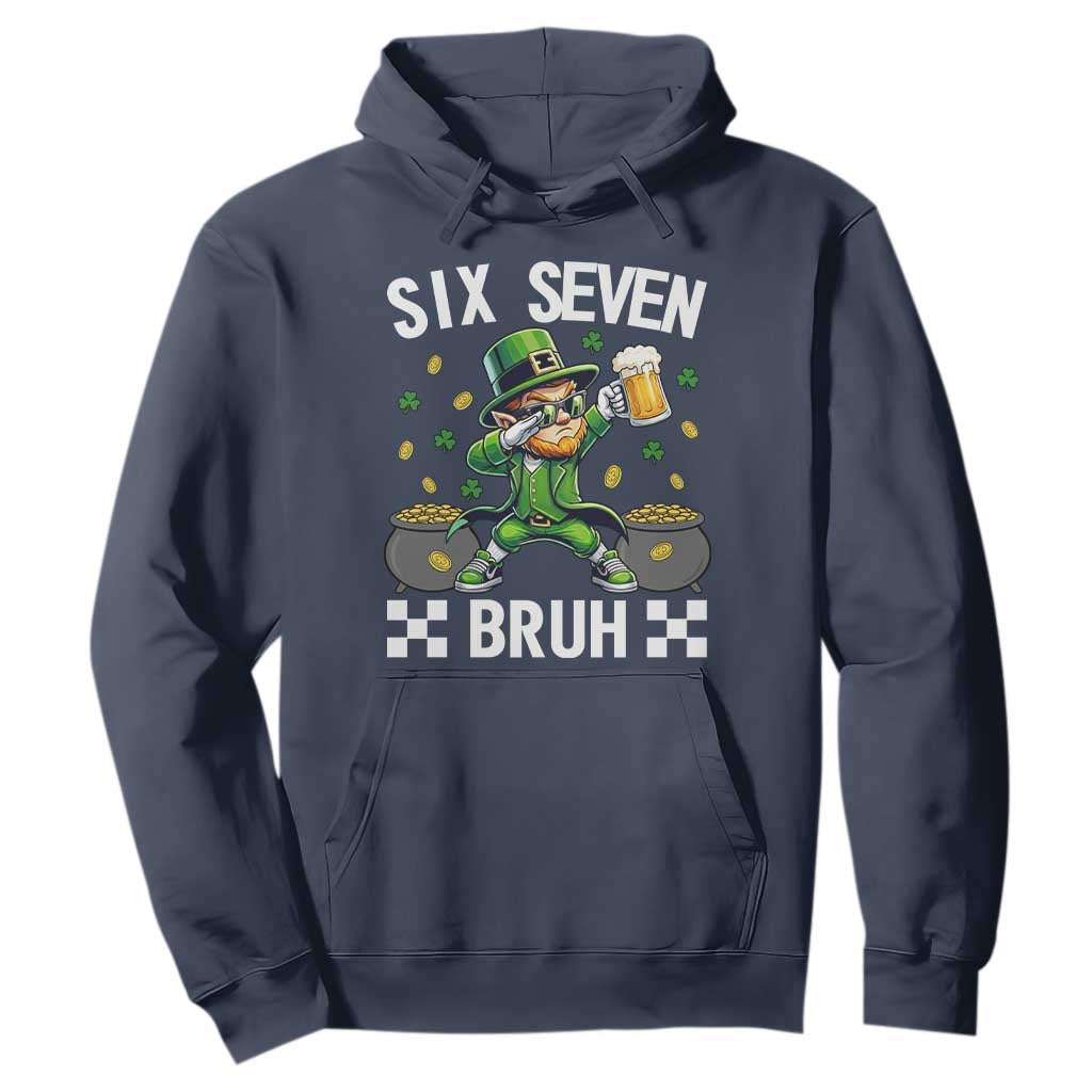 67 Bruh St Patricks Day Hoodie Funny Six Seven Leprechaun Bruh Meme TS14 Navy Print Your Wear