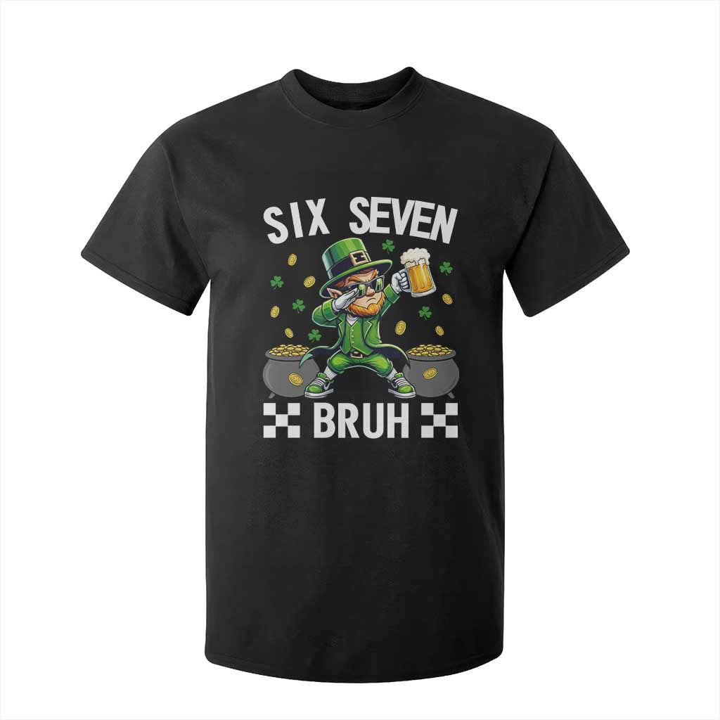 67 Bruh St Patricks Day T Shirt For Kid Funny Six Seven Leprechaun Bruh Meme TS14 Black Print Your Wear