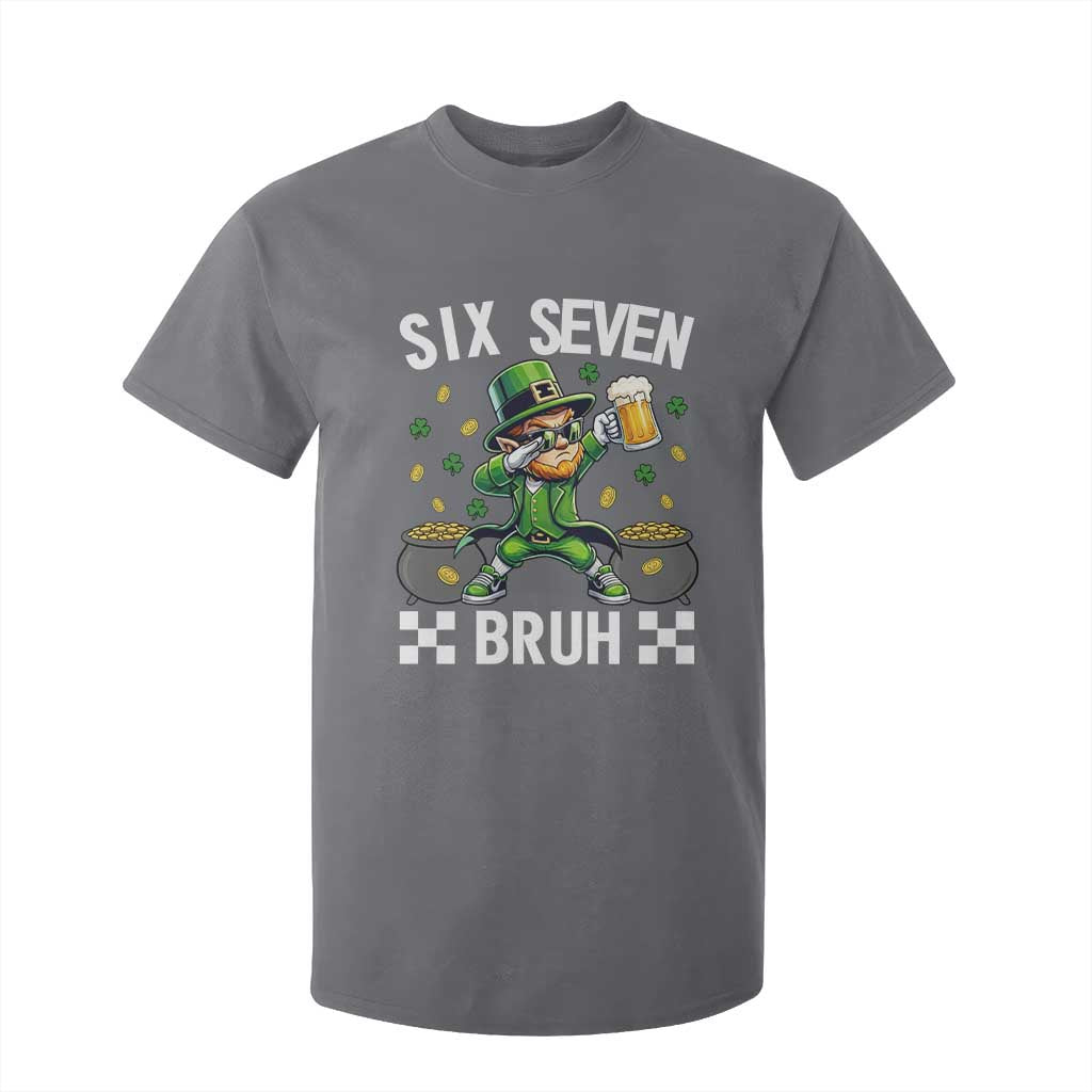 67 Bruh St Patricks Day T Shirt For Kid Funny Six Seven Leprechaun Bruh Meme TS14 Charcoal Print Your Wear