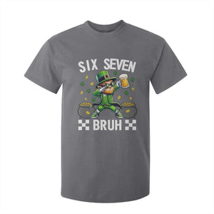 67 Bruh St Patricks Day T Shirt For Kid Funny Six Seven Leprechaun Bruh Meme TS14 Charcoal Print Your Wear