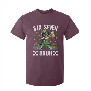 67 Bruh St Patricks Day T Shirt For Kid Funny Six Seven Leprechaun Bruh Meme TS14 Maroon Print Your Wear