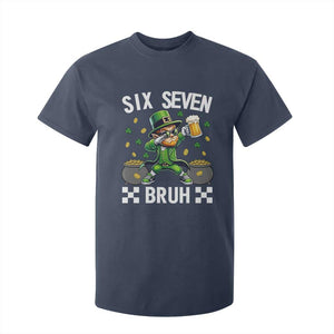 67 Bruh St Patricks Day T Shirt For Kid Funny Six Seven Leprechaun Bruh Meme TS14 Navy Print Your Wear