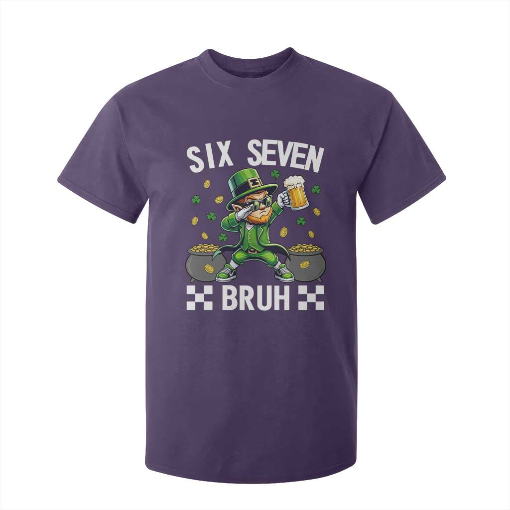 67 Bruh St Patricks Day T Shirt For Kid Funny Six Seven Leprechaun Bruh Meme TS14 Purple Print Your Wear