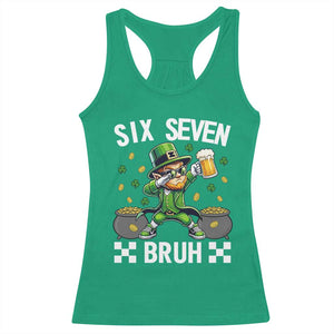 67 Bruh St Patricks Day Racerback Tank Top Funny Six Seven Leprechaun Bruh Meme TS14 Irish Green Print Your Wear