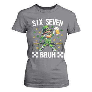 67 Bruh St Patricks Day T Shirt For Women Funny Six Seven Leprechaun Bruh Meme TS14 Charcoal Print Your Wear