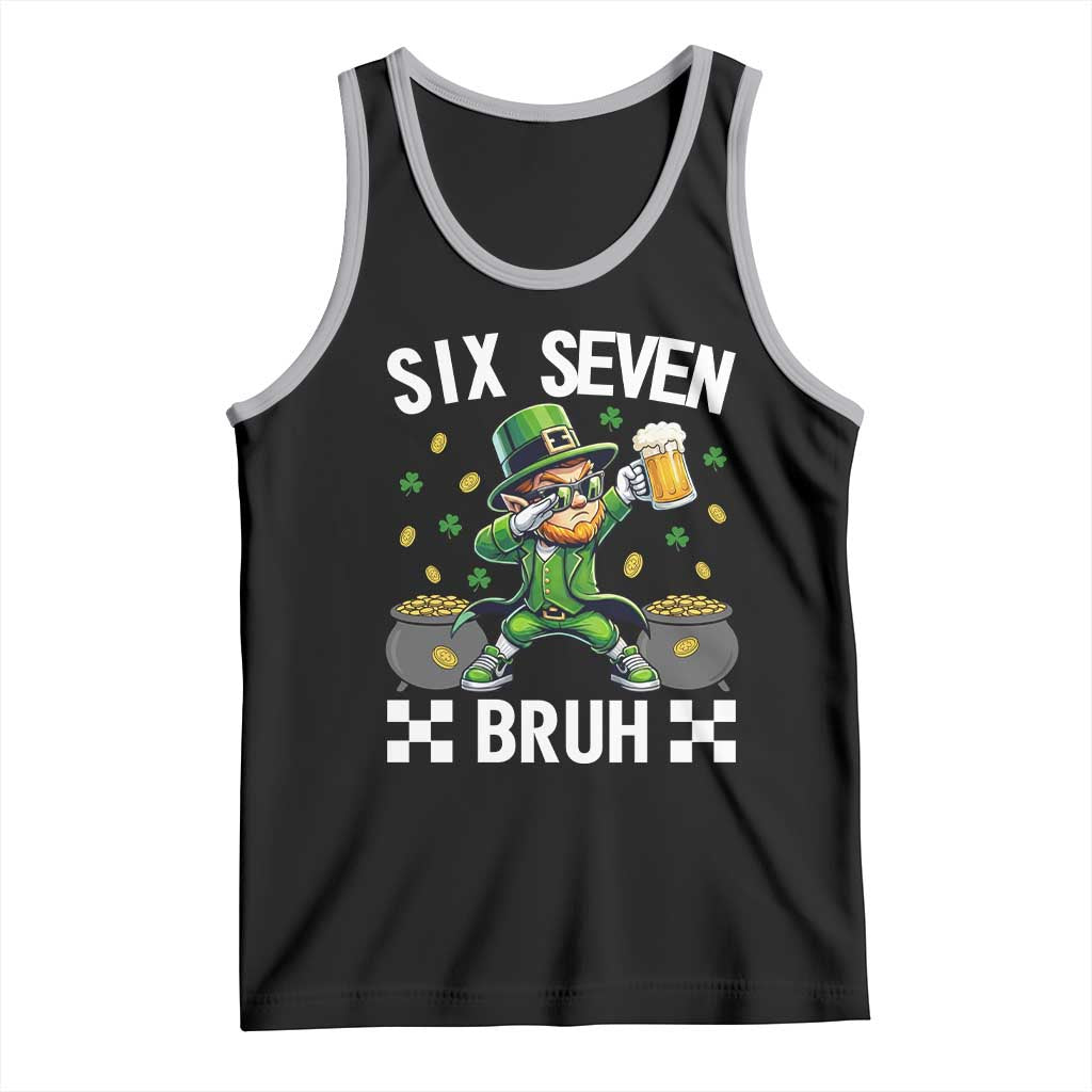 67 Bruh St Patricks Day Tank Top Funny Six Seven Leprechaun Bruh Meme TS14 Black Athletic Heather Print Your Wear