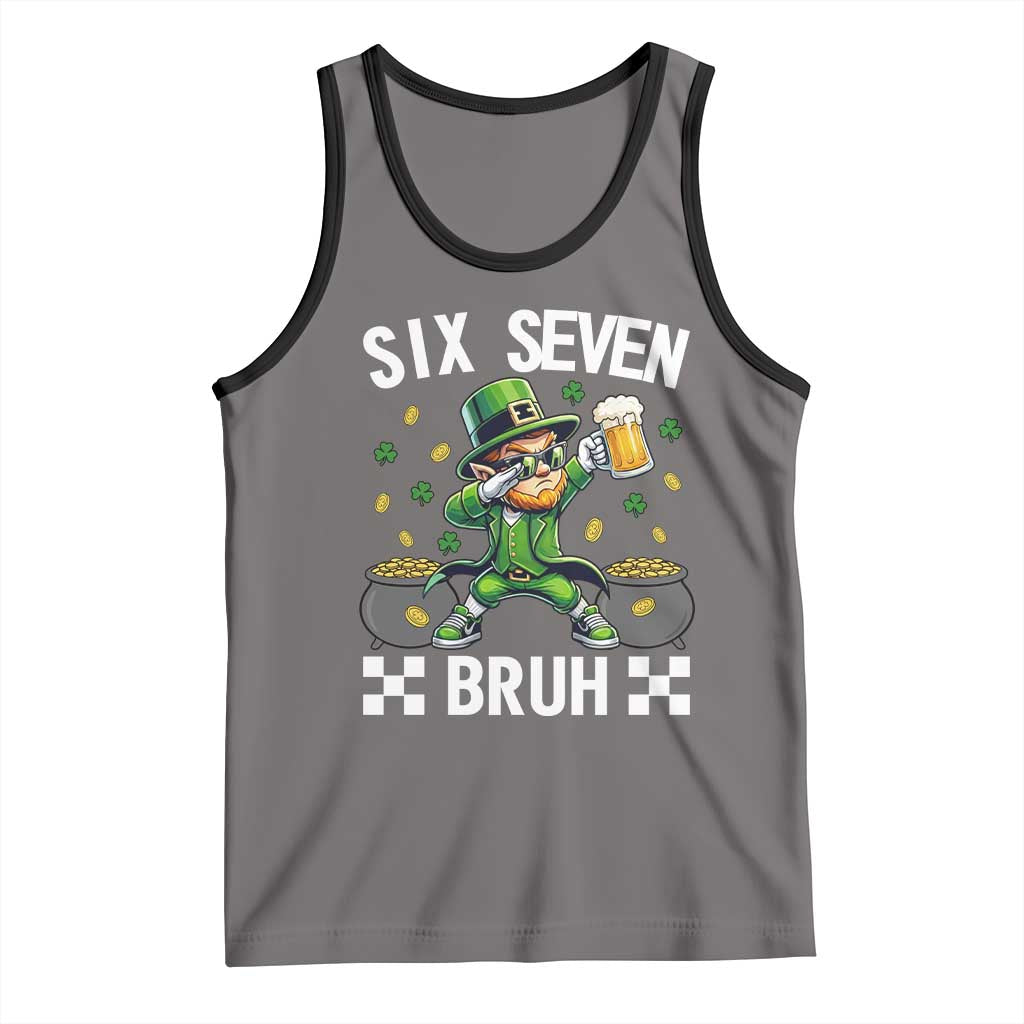 67 Bruh St Patricks Day Tank Top Funny Six Seven Leprechaun Bruh Meme TS14 Deep Heather Black Print Your Wear